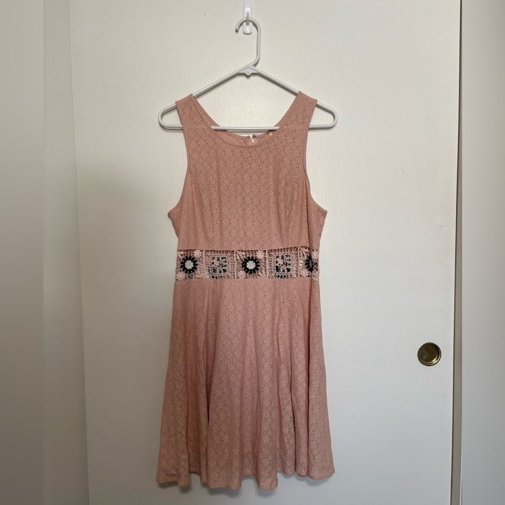 Free People Pink Dress with Black and White Accents